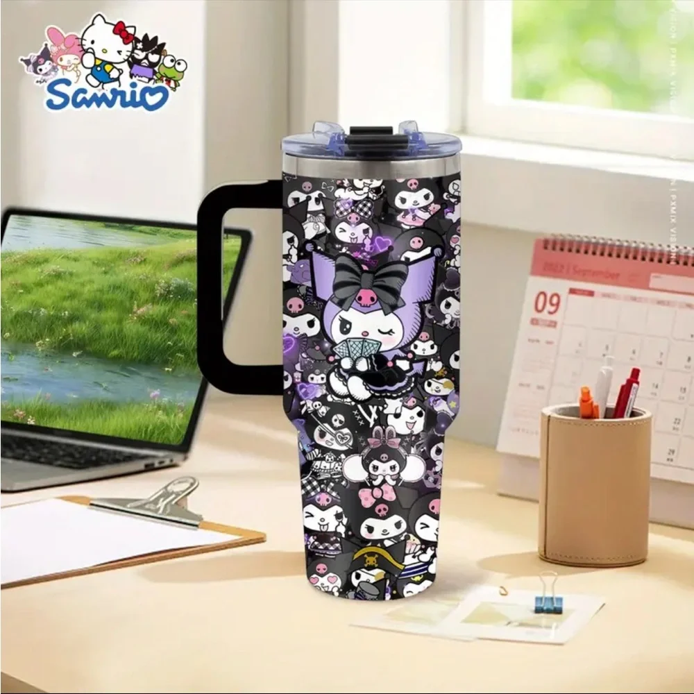 🆕 Kuromi - Black and Purple Tumbler - Sanrio - Stainless Steel - 40oz - NIB - Picture 4 of 14